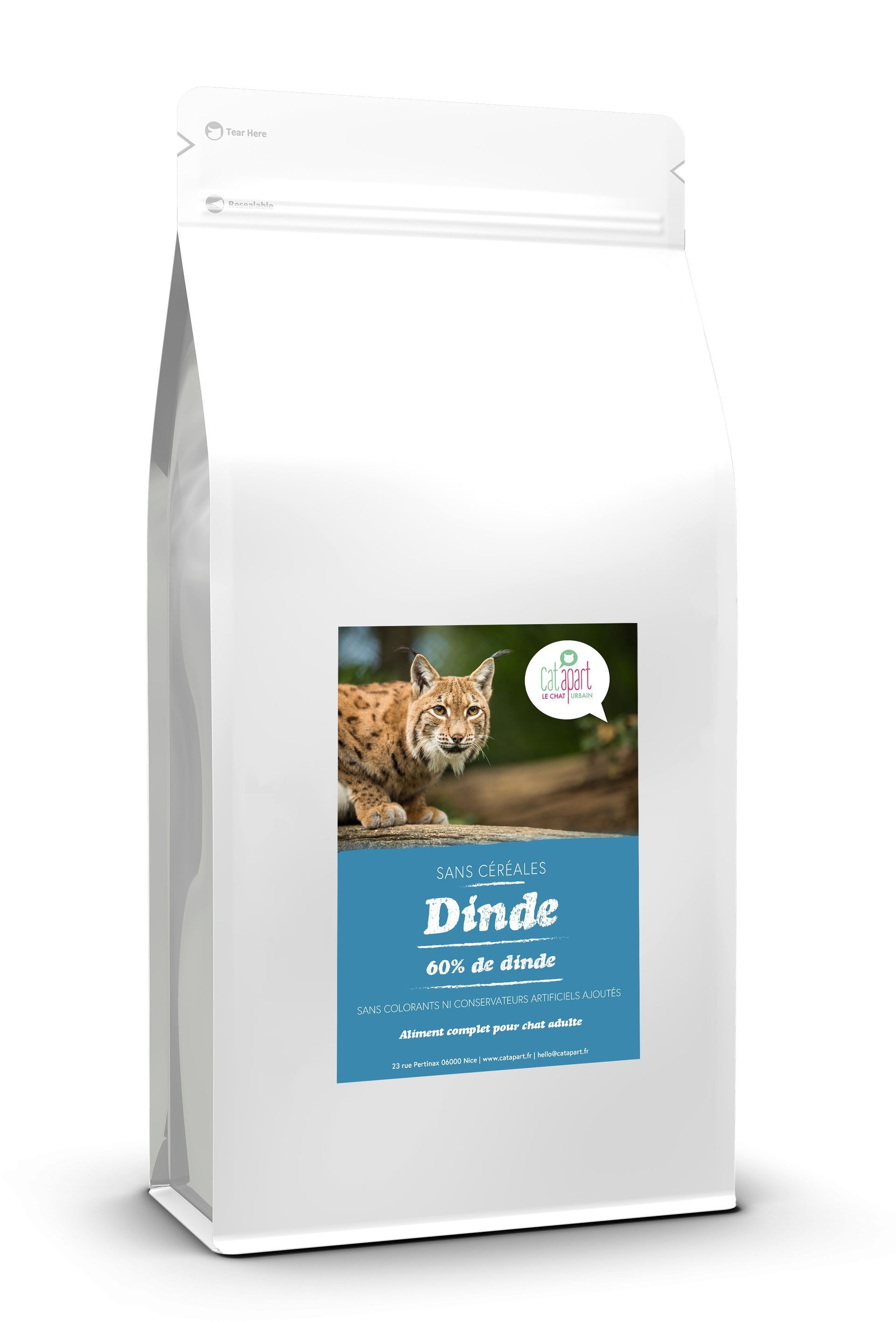 Croquettes sans céréales pour chat adulte – Dinde – Le Chat Urbain