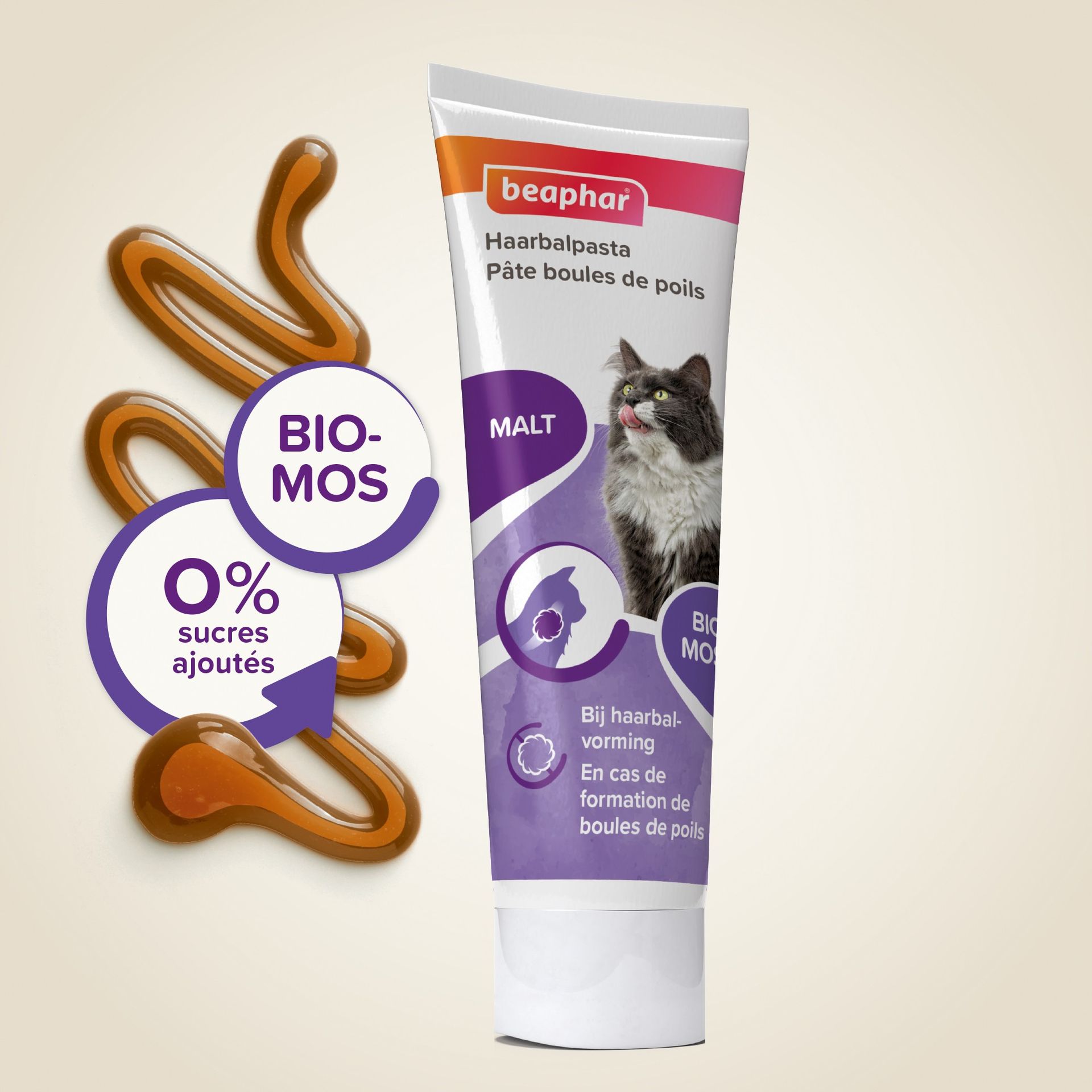 Pâte anti-boules de poils au malt pour chat 100 g - BEAPHAR