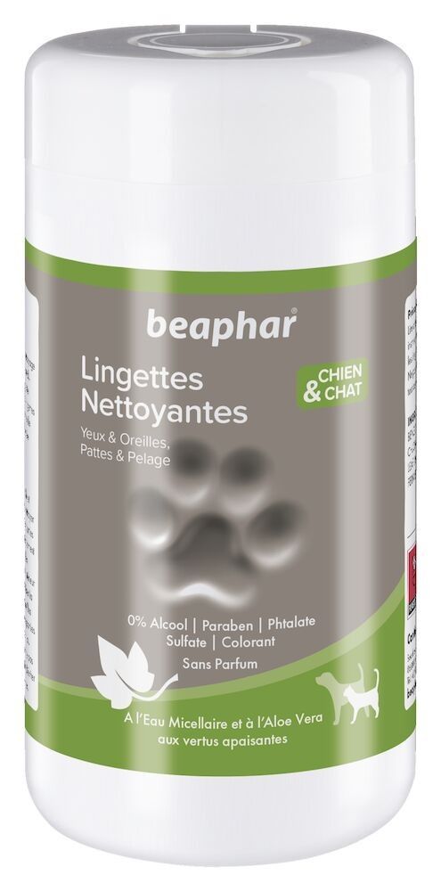 Lingettes nettoyantes pour chien et pour chat x 100 - BEAPHAR