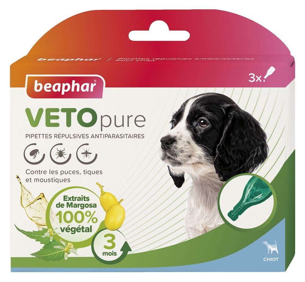 Pipettes répulsives antiparasitaires pour chiot VETOpure - BEAPHAR