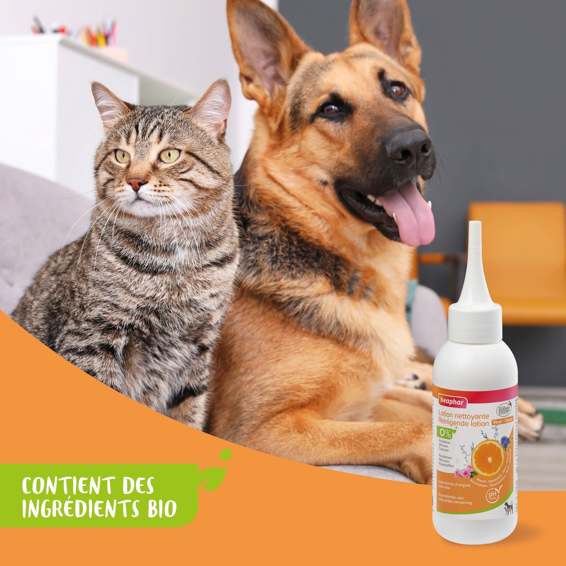 Soin des yeux bio pour chat et chien 100 ml – Beaphar
