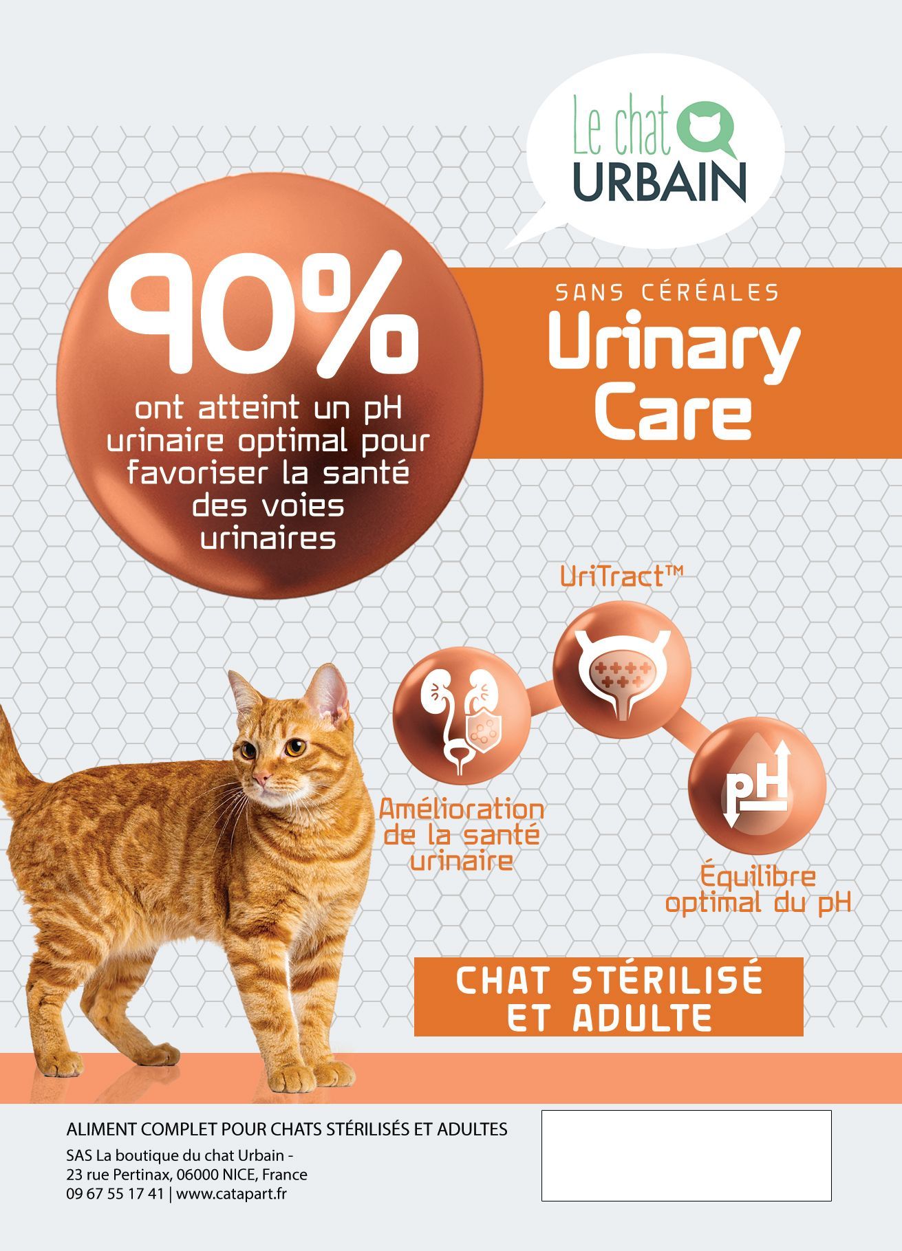 Croquettes Peptide+ urinaires pour chat stérilisé – Le Chat Urbain — étiquette recto