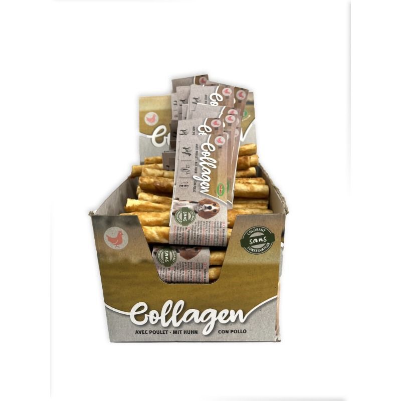 Friandises pour chien Sticks de collagène - 1 pièce, 13 à 25 cm - Bubimex