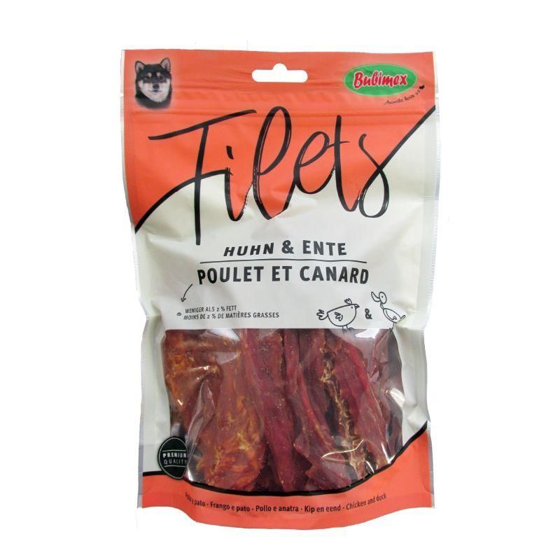 Friandises pour chien Mix de filets au canard et au poulet 300 g - Bubimex