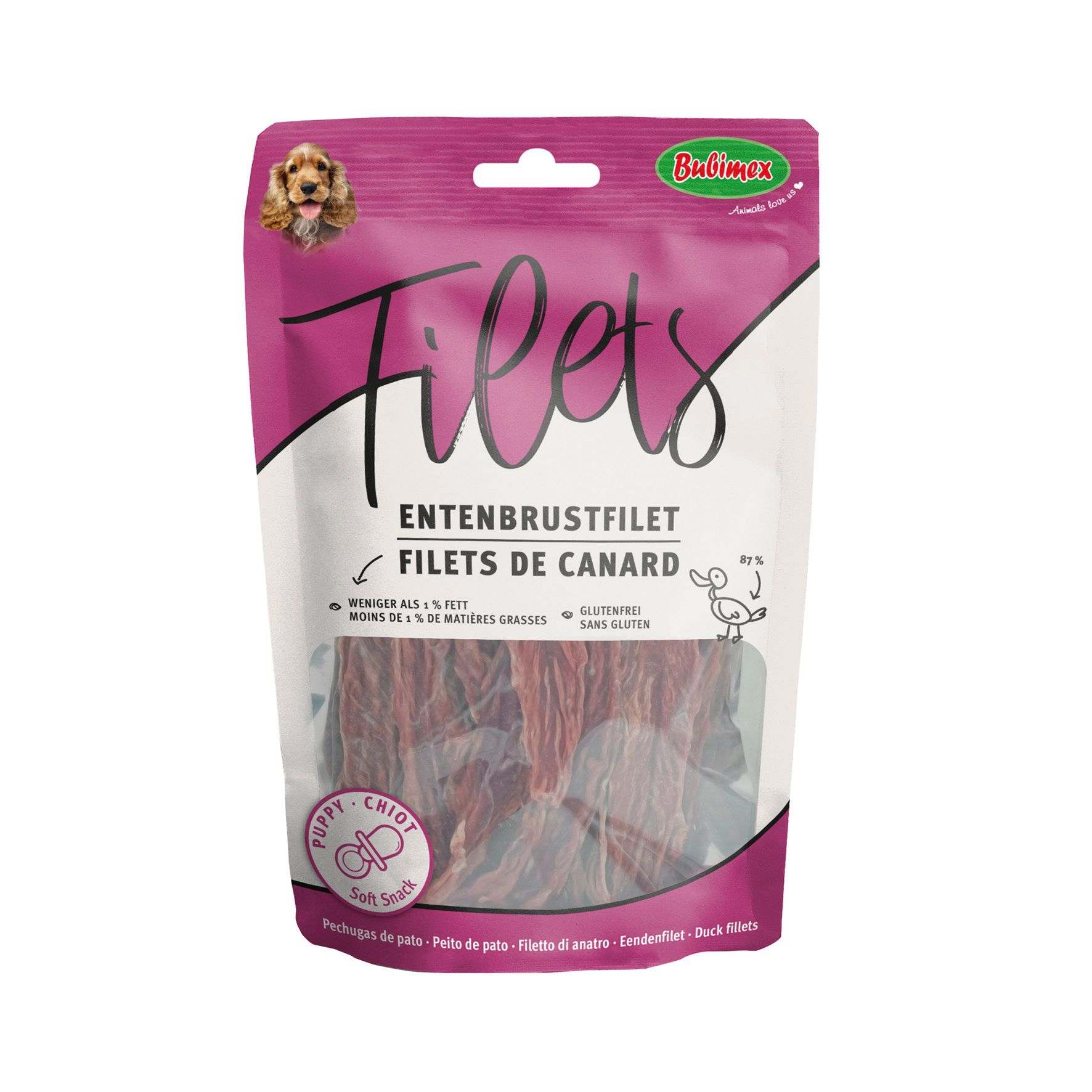 Friandises pour chien Filets de canard 70 à 300 g - Bubimex