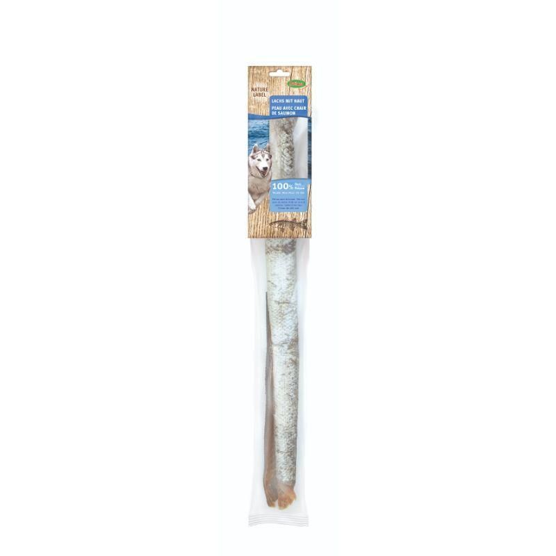 Friandises pour chien Peau de saumon avec viande 60 cm - 100 g - Bubimex
