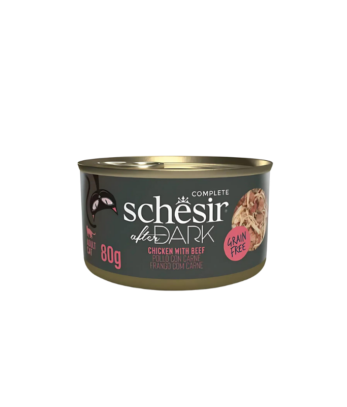Assortiment Schesir After Dark de 12 pâtées complètes pour chat en bouillon, 80 g