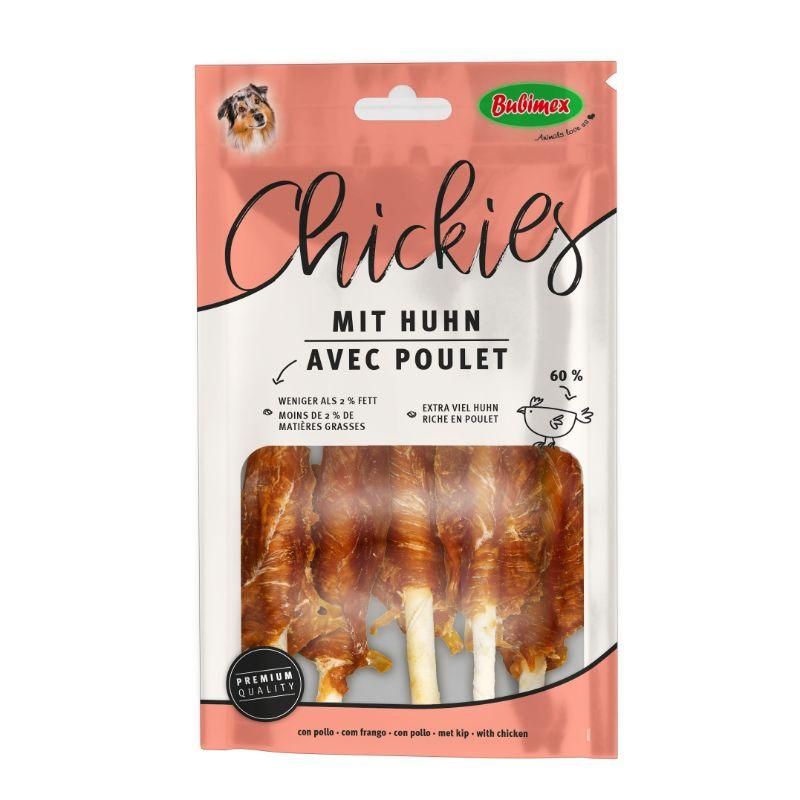 Friandises pour chien Chickies Sticks au poulet - 6 pièces, 95 g - Bubimex