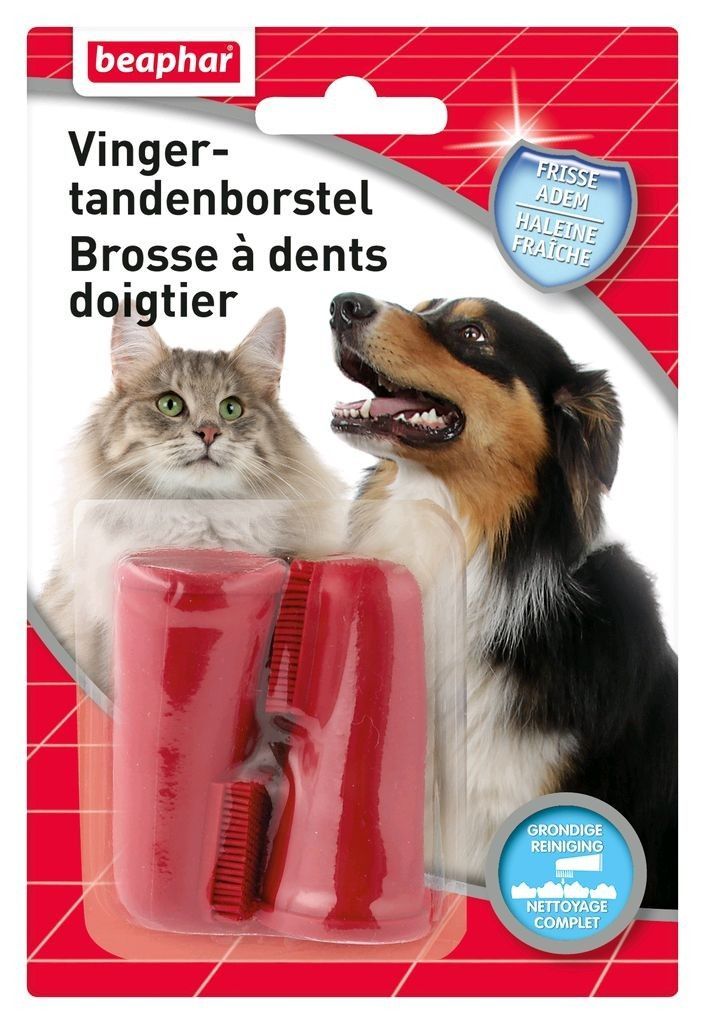 Brosse à dents doigtier pour chien et chat - BEAPHAR