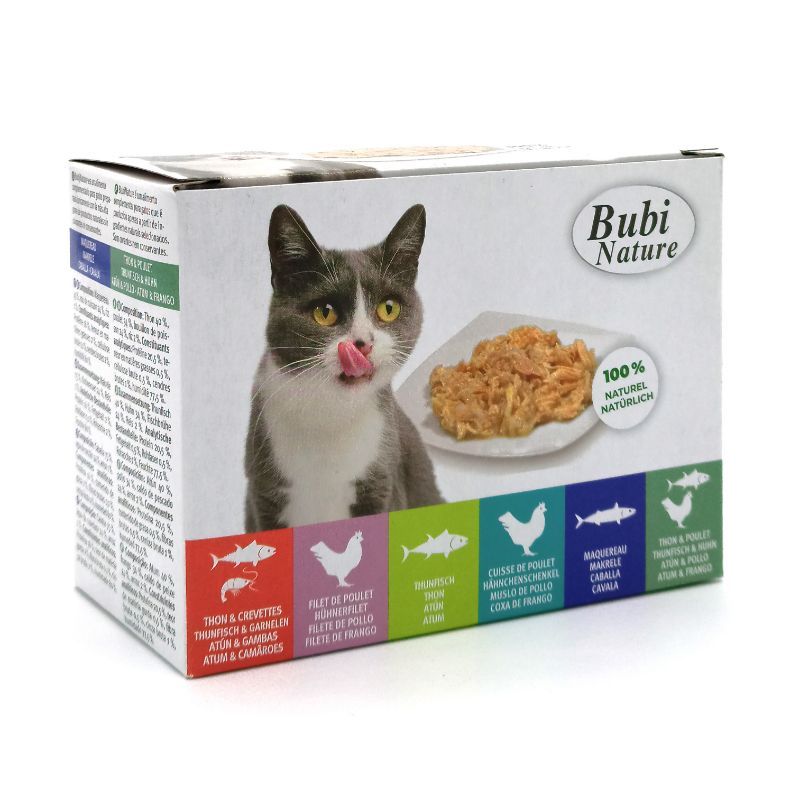 Pâtée pour chat Bubi Nature en multipack 6 x 70 g - Bubimex