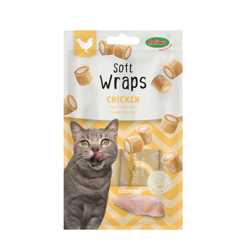 Friandises pour chat Soft Wraps au poulet - 3 x 10 g - Bubimex