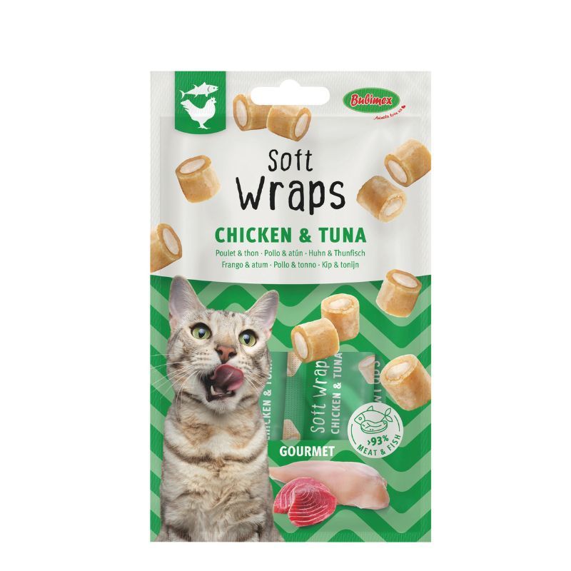 Friandises pour chat Soft Wraps poulet et thon - 3 x 10 g - Bubimex