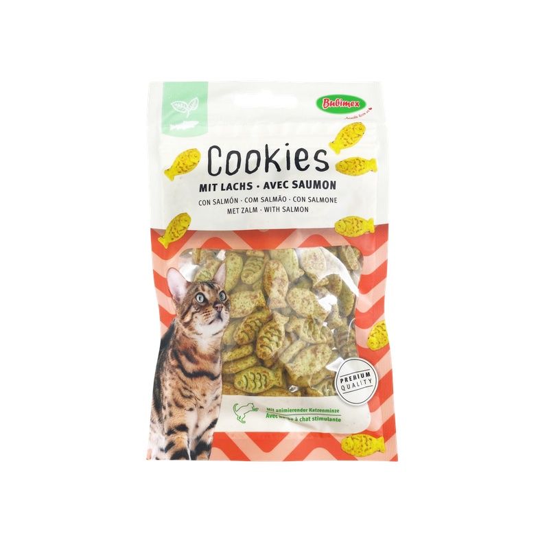 Friandises pour chat Biscuits à l'herbe à chat et au saumon 50 g - Bubimex