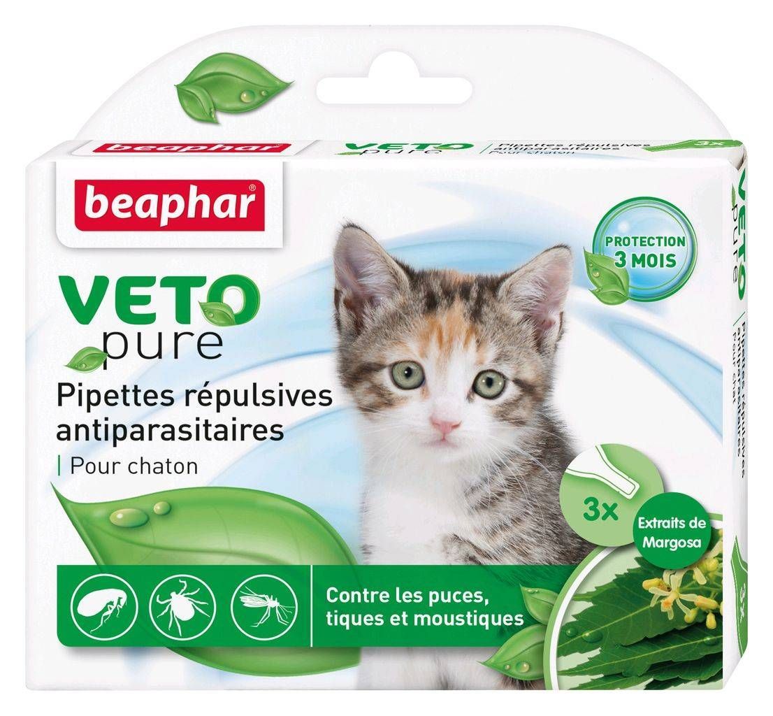 BEAPHAR - Vétonature Pipettes répulsives antiparasitaires chaton