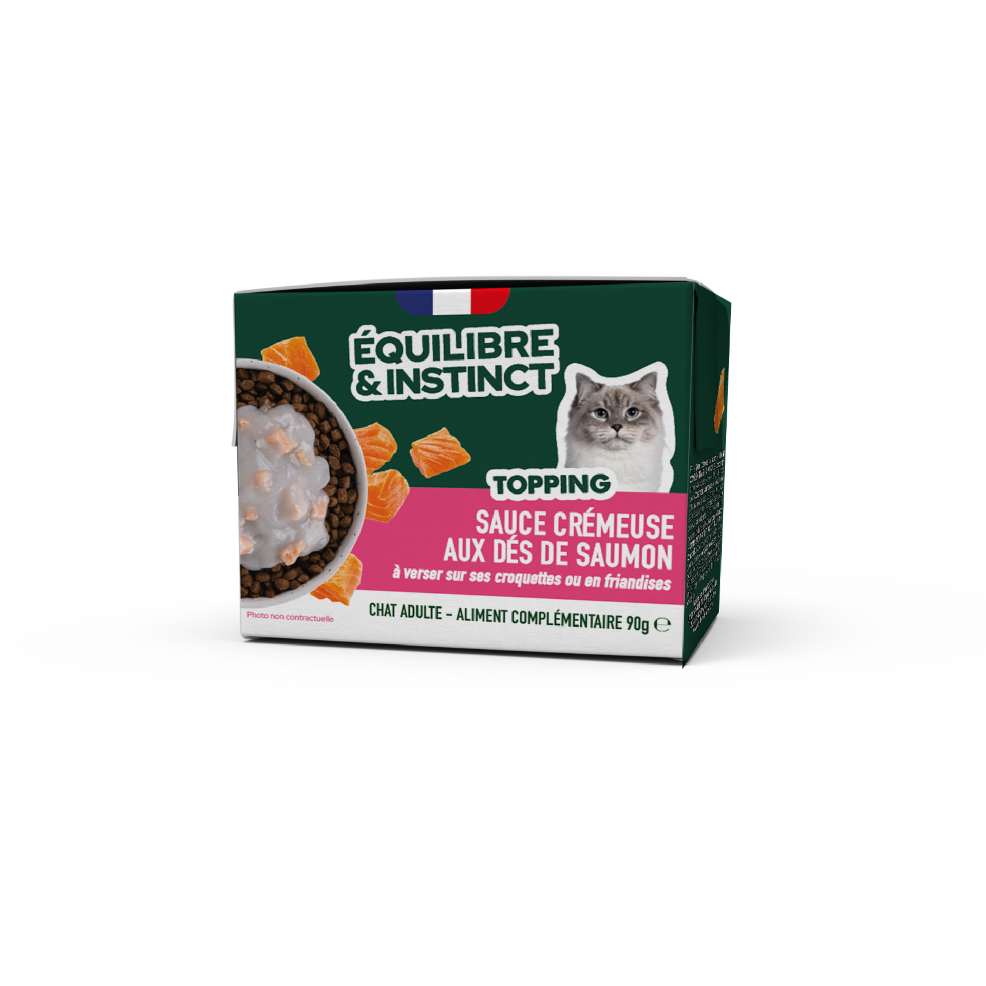 Sauce crémeuse aux dés de saumon (Chat) 90 g – Équilibre & Instinct
