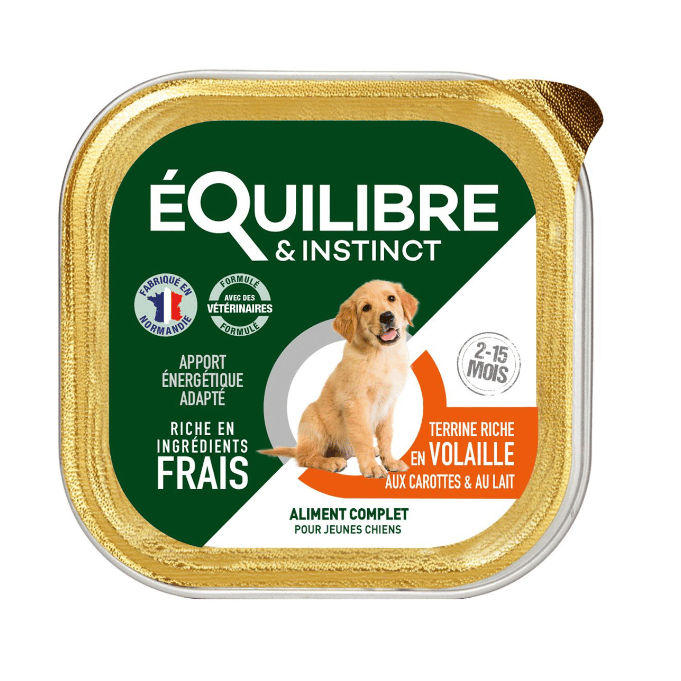 Pâtées riches en volaille & aux carottes - Petite taille (Chiot) 150 g – Équilibre & Instinct