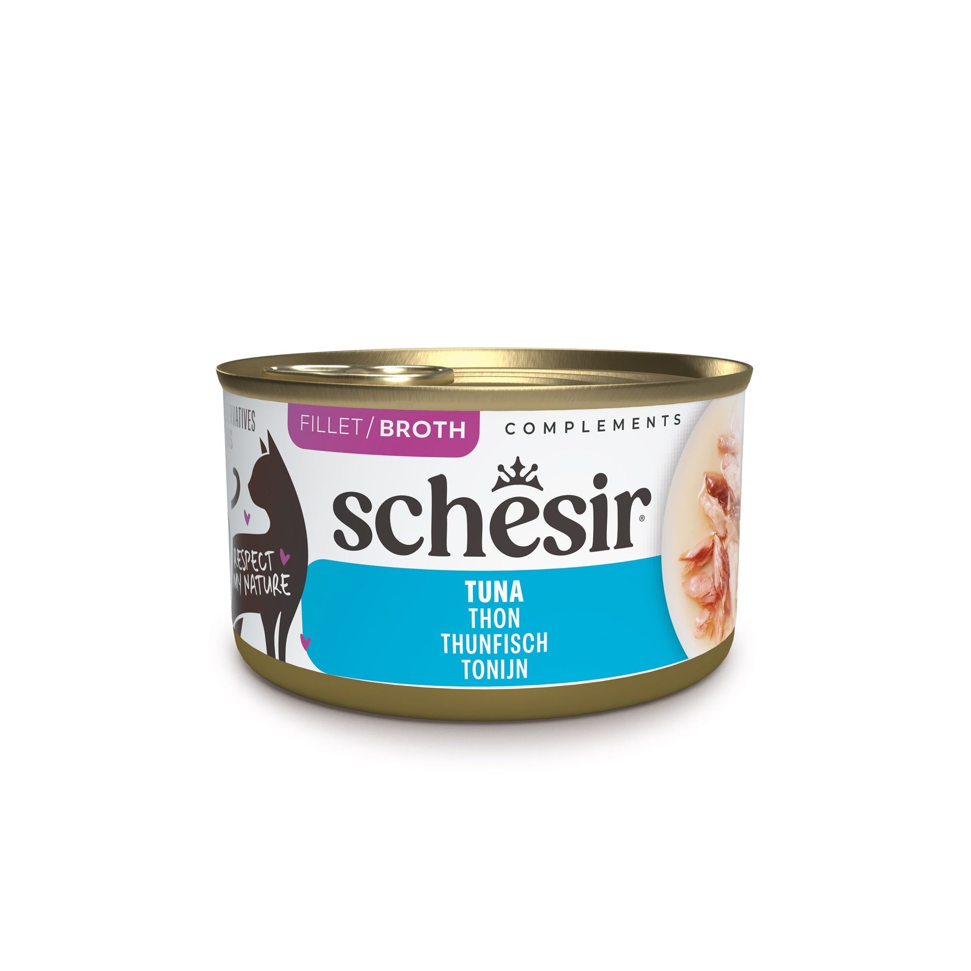 Boîte Schesir pour chat au thon en bouillon, 70 g