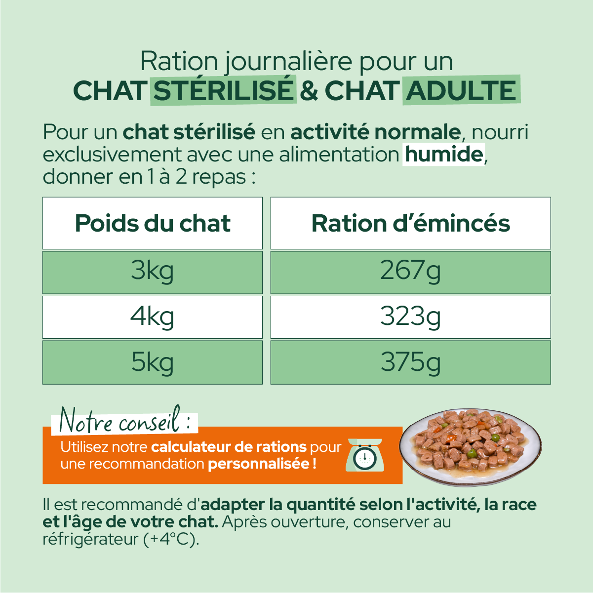 Émincés en sauce BIO au bœuf et aux petits pois carottes pour chat adulte 85 g - Équilibre & Instinct