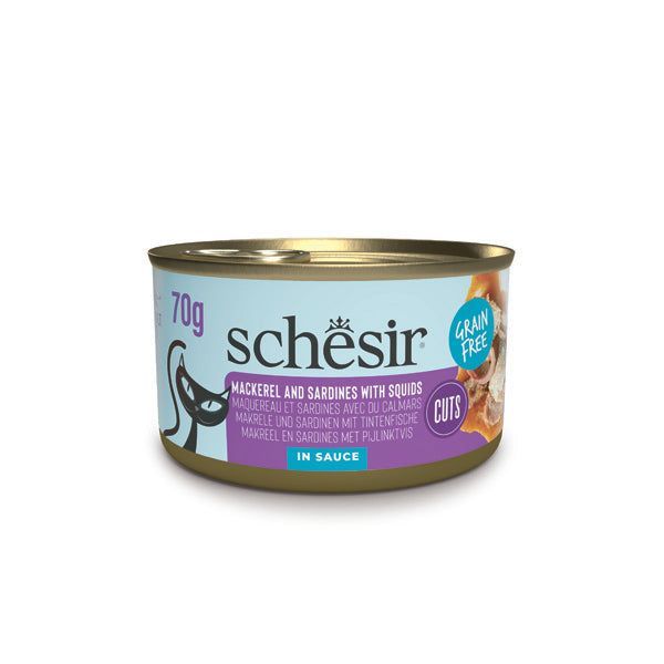 Boîte Schesir maquereau sardines et calamars en sauce 70 g