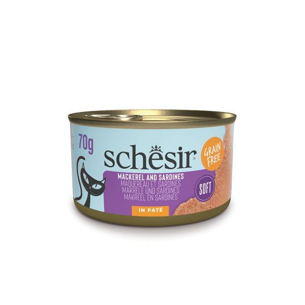 Boîte Schesir pâté de maquereau et sardines 70 g pour chat