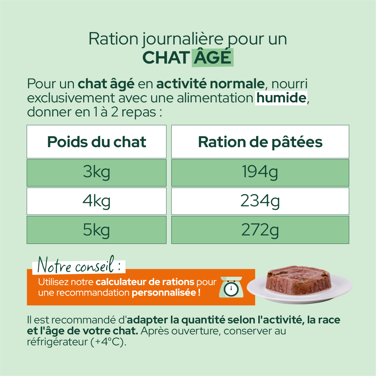 Pâtées riches en poisson & aux courgettes (Chat âgé) - Équilibre & Instinct composition et conseils d'utilisation