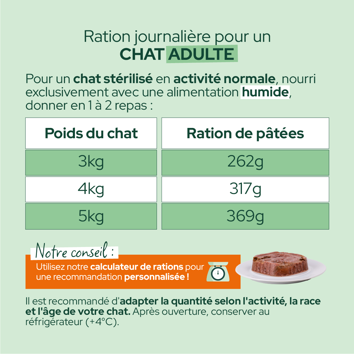 Terrines BIO au poulet et aux petits pois carottes pour chat adulte - Équilibre & Instinct composition et conseils d'utilisation