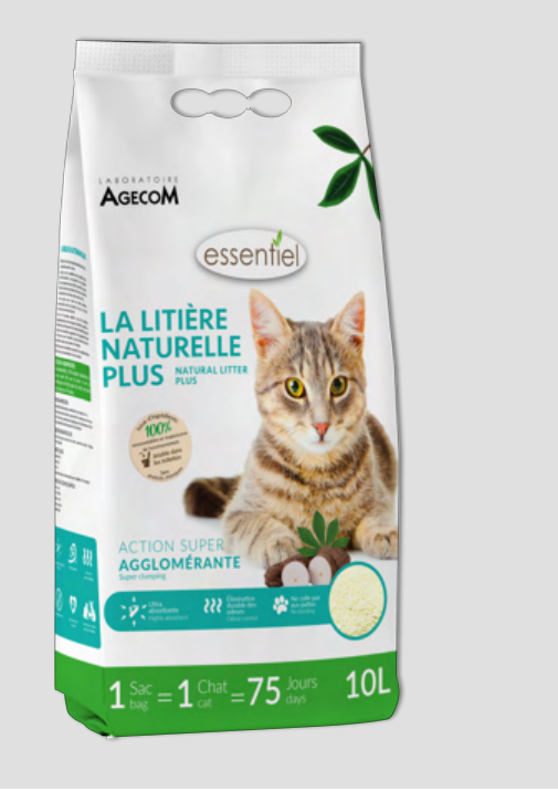 Sac de litière Naturelle Plus Essentiel au maïs et au manioc, 10 L — Agecom