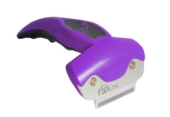 Tondeuse à cheveux électrique violette et noire avec protège-lame blanc