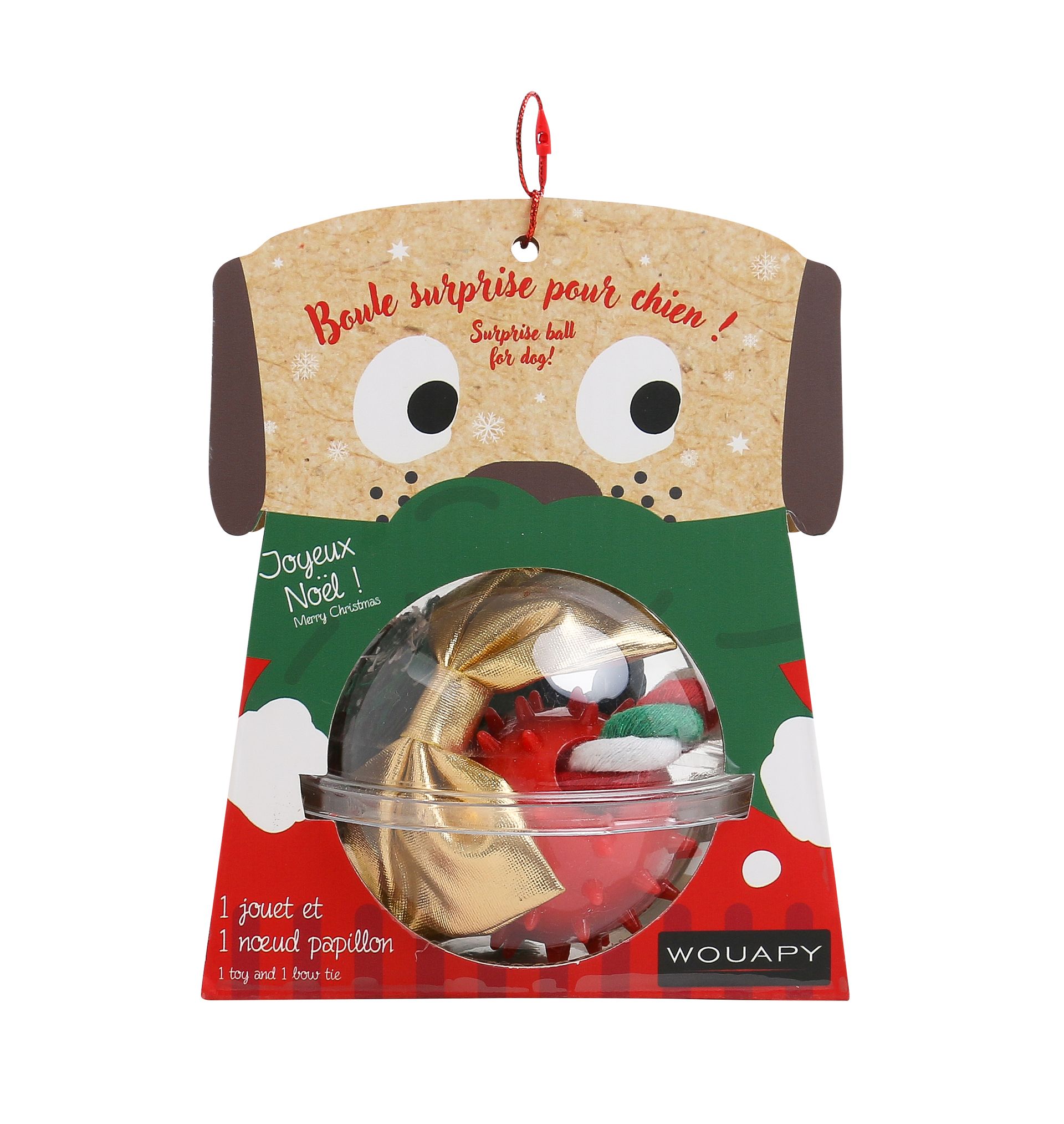Boule cadeau de Noël pour chien avec deux surprises — Wouapy — 213800ABE — vue principale