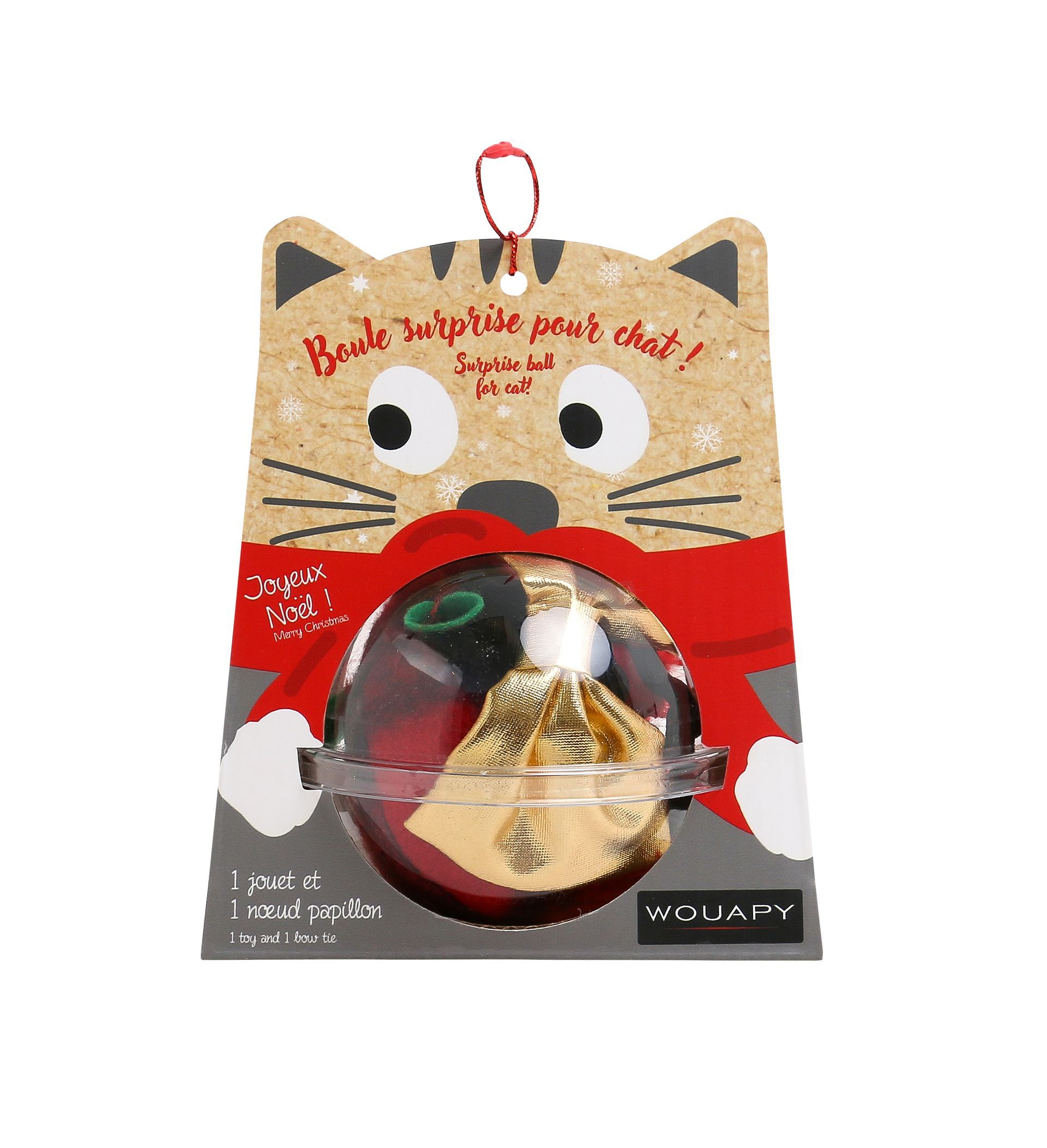 Boule cadeau de Noël pour chat avec deux surprises — Wouapy — 213801ABE — vue principale