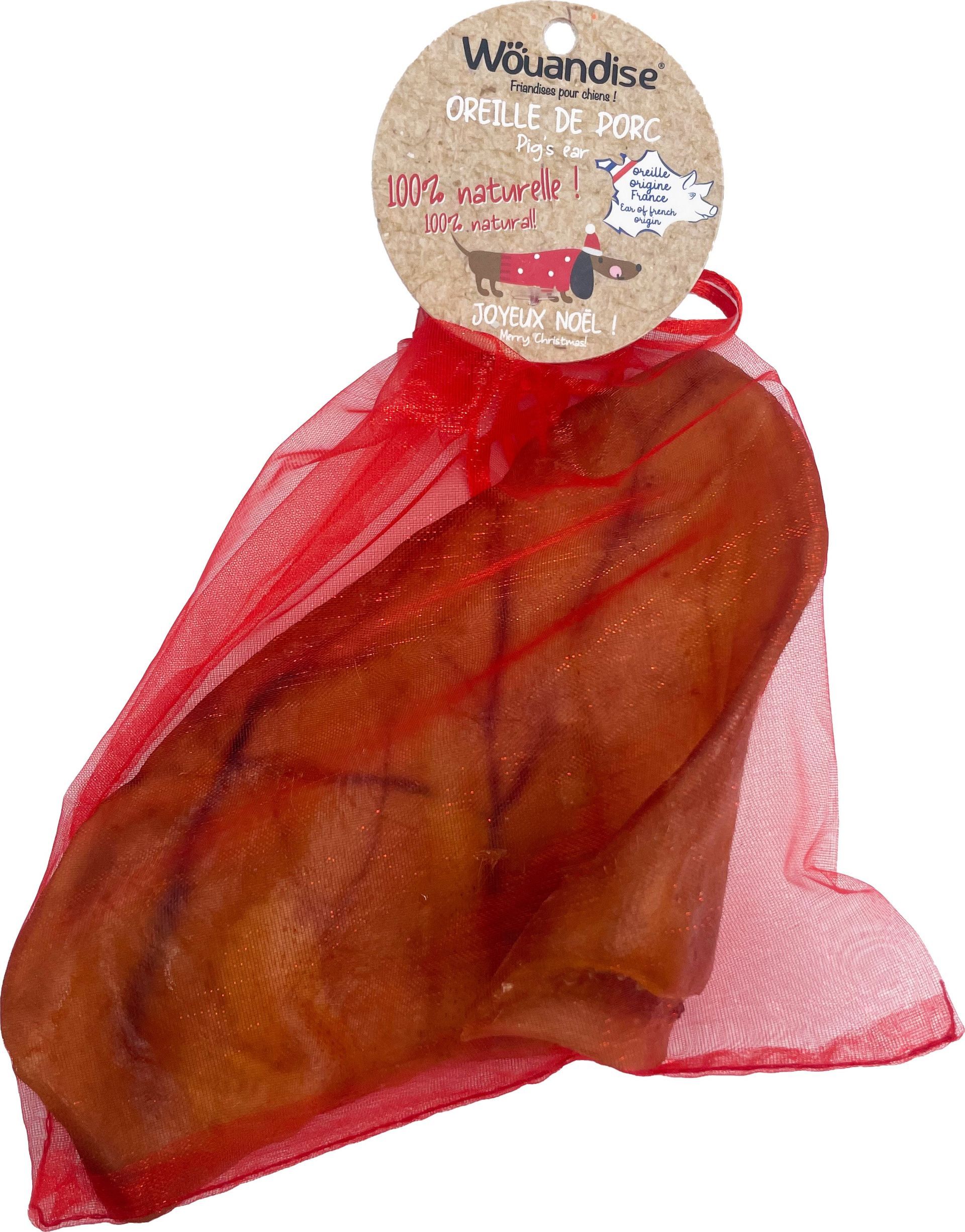 Oreille de porc séchée en pochon cadeau de Noël pour chien — Wouapy — 213850 — vue principale