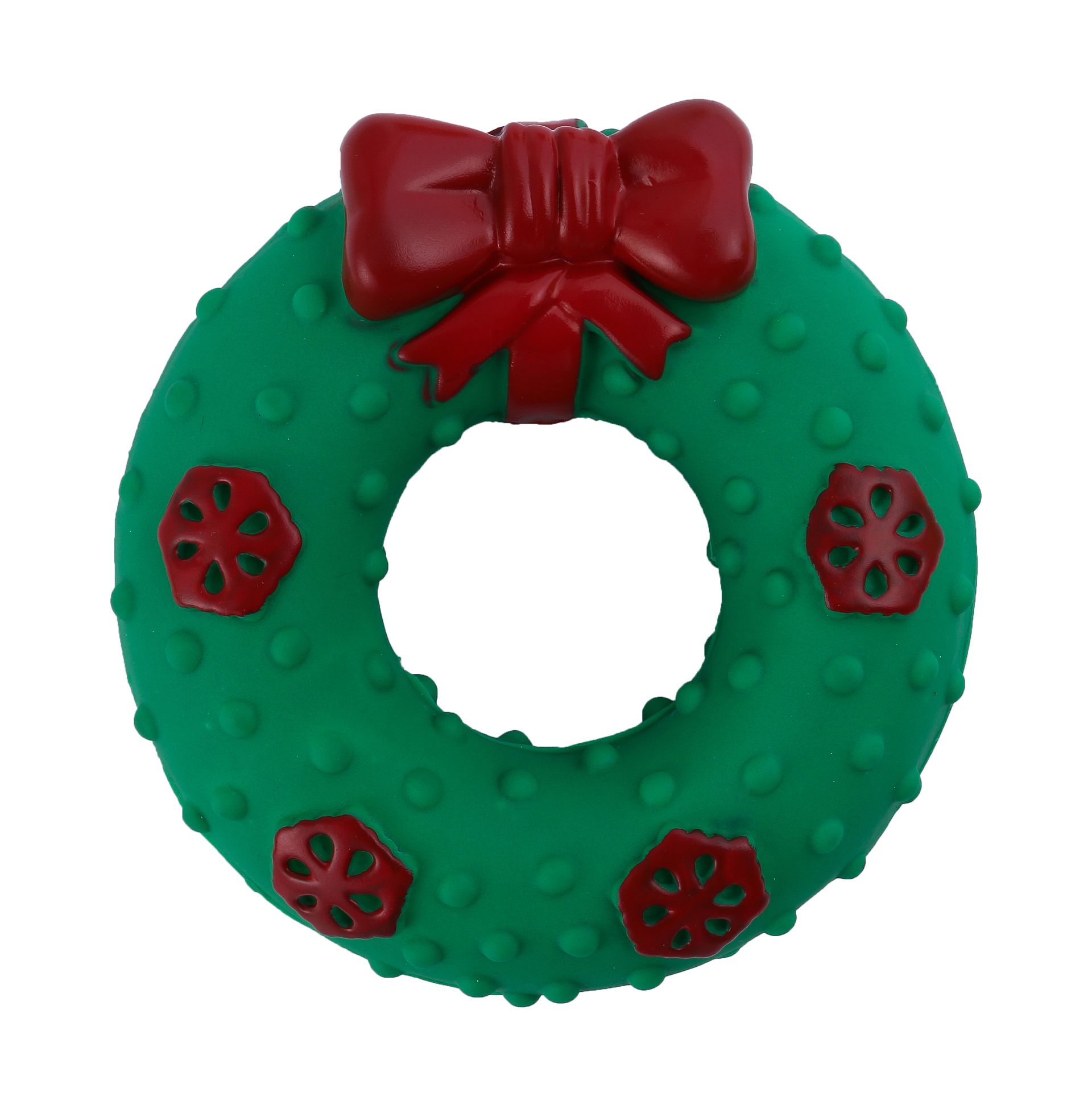 Couronne de Noël à nœud en vinyle pour chien — Wouapy — 215716 — vue principale