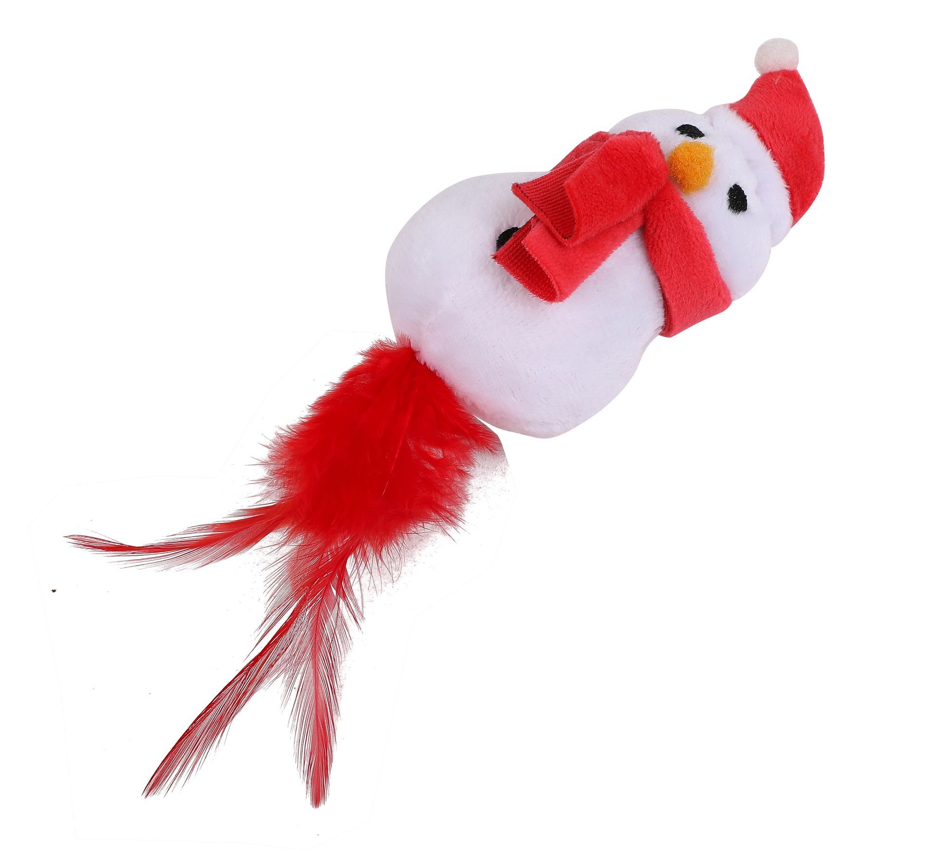 Bonhomme de neige de Noël à plumes pour chat — Wouapy — 215779 — vue principale