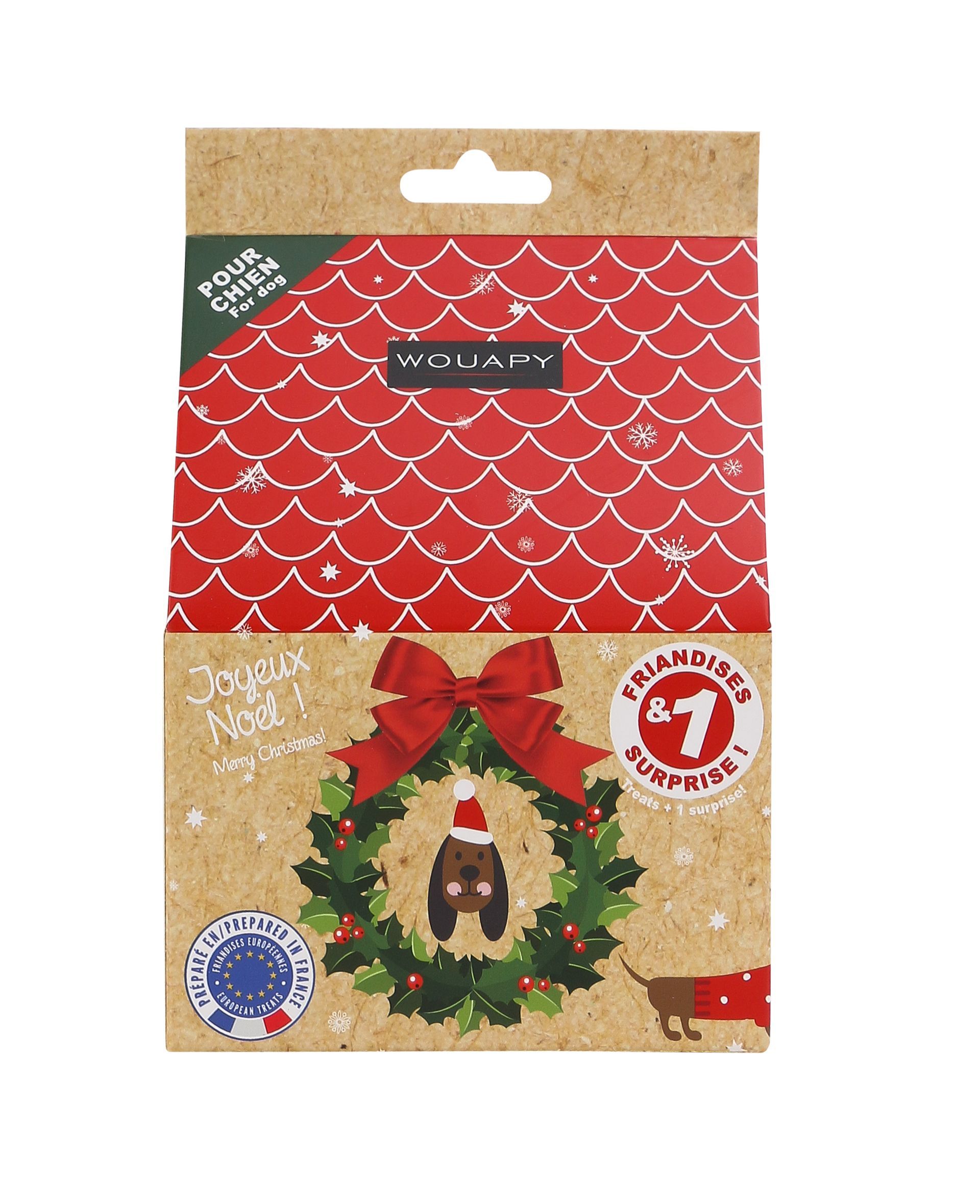 Niche cadeau de Noël pour chien, friandises 100 g et jouet — Wouapy — 217245 — vue principale