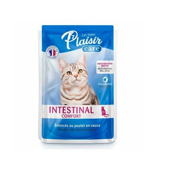 Pochon humide Care Intestinal Comfort au poulet pour chat adulte 85 g - Les Repas Plaisir