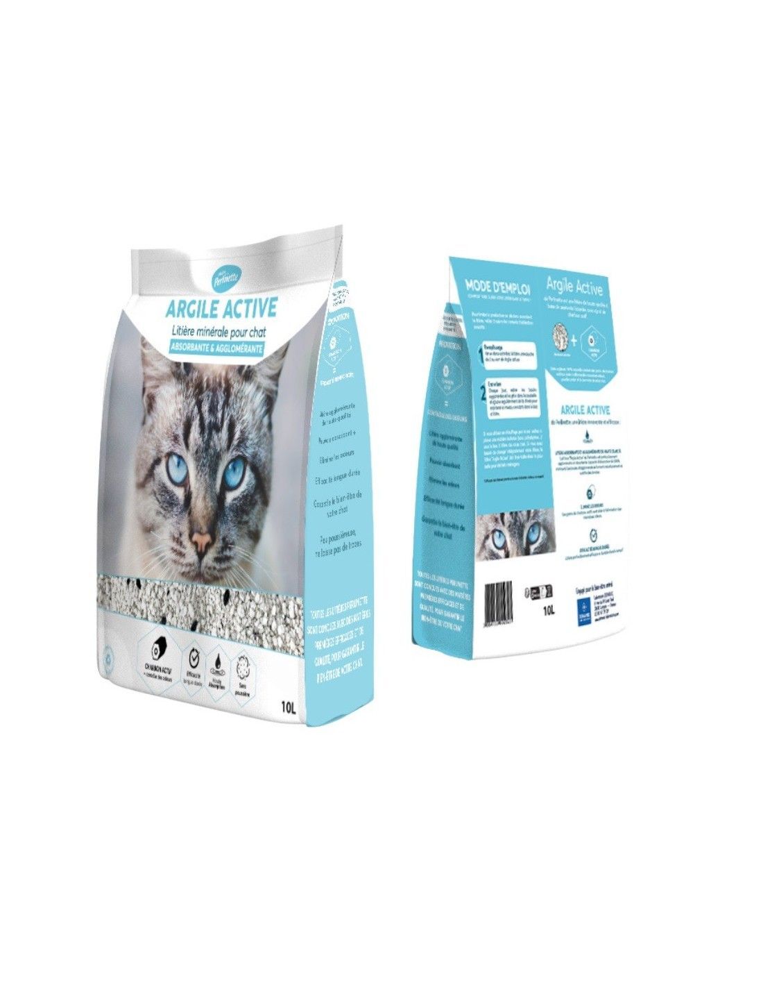Litière Perlinette Argile Active 10 L - vue avant