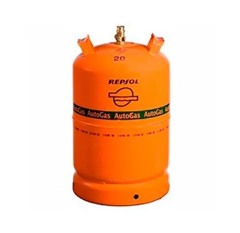 Un cilindro naranja con la palabra repsol.