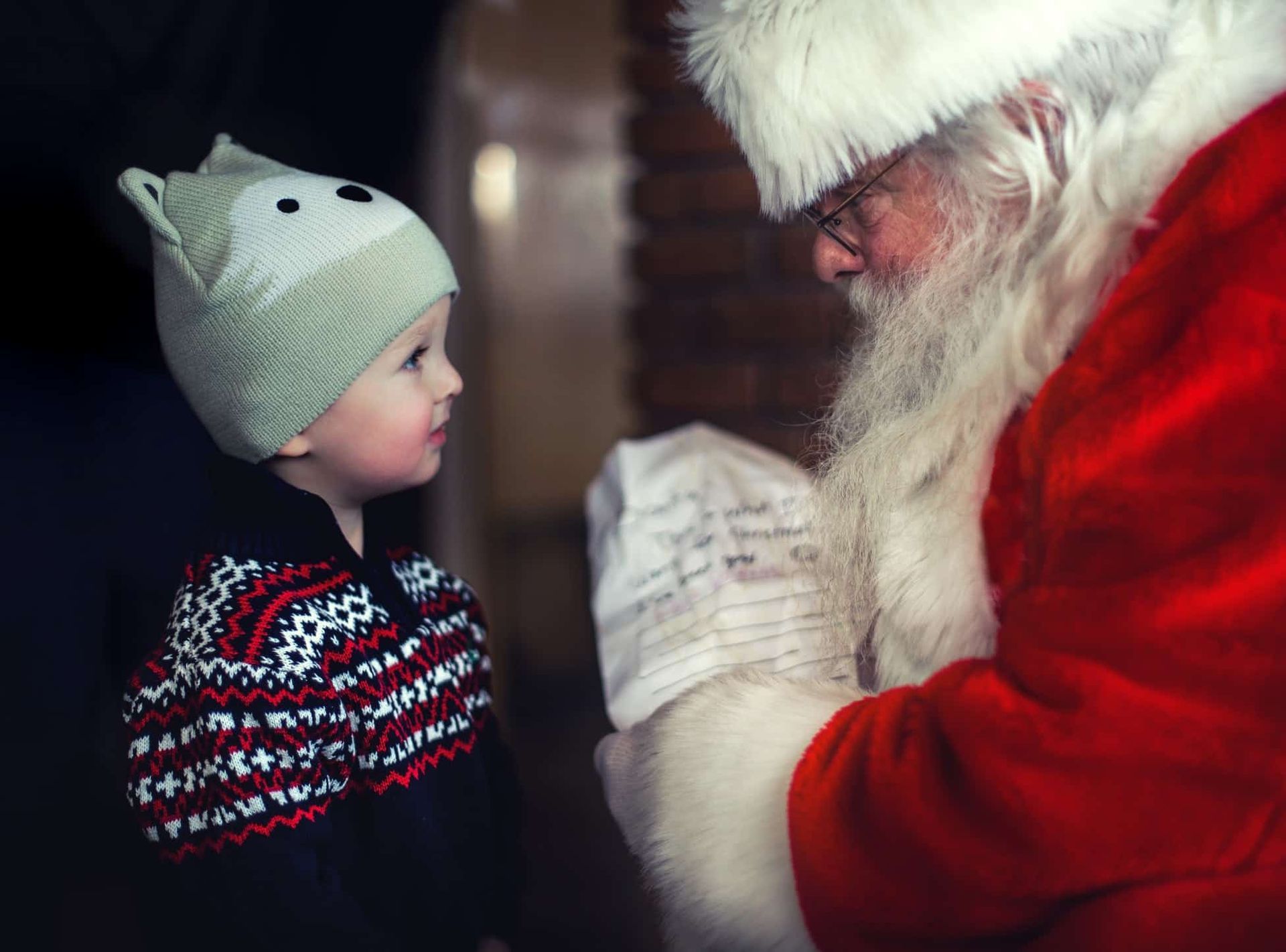 santa and child santa and child