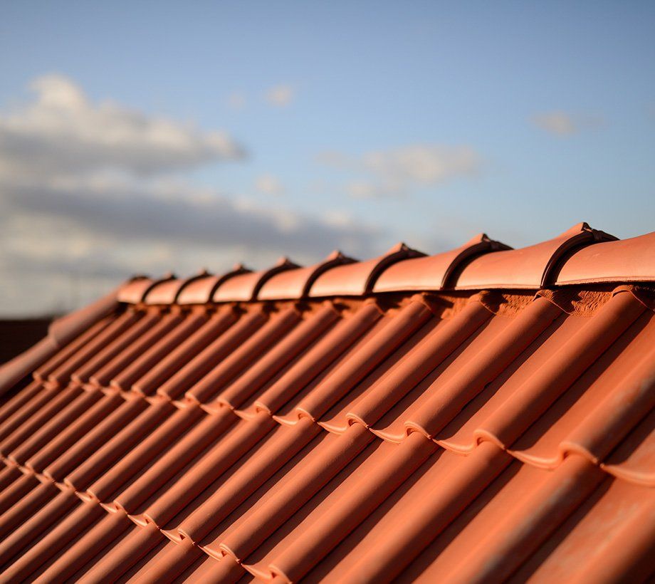 Toiture éclairée par la lumière du soleil au petit jour