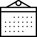 Icône de calendrier avec des points.