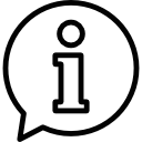 Icône d'information dans une bulle de dialogue.