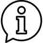 Icône d'information dans une bulle de dialogue.