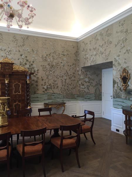 Mustertapete DeGournay - Handbemalte Seidentapete