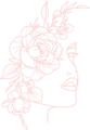 Dessin minimaliste au trait rose 