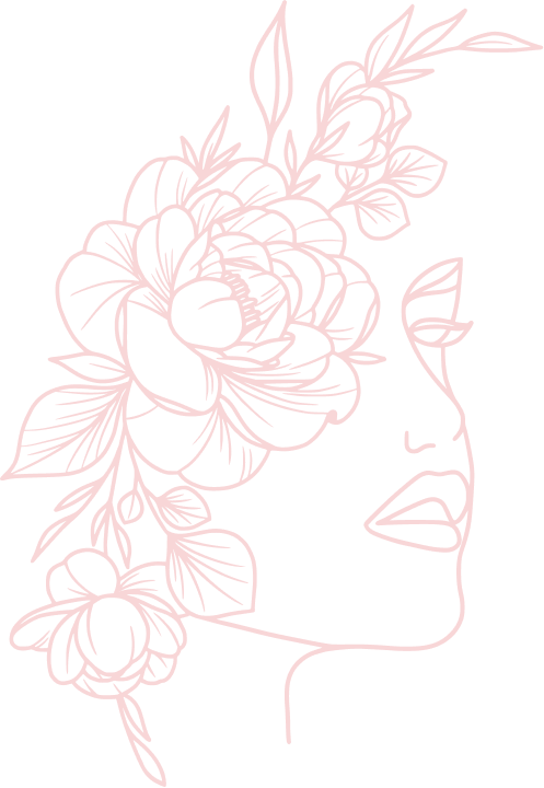 Dessin minimaliste au trait rose 