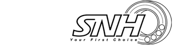 Um logotipo preto e branco para snh sua primeira escolha