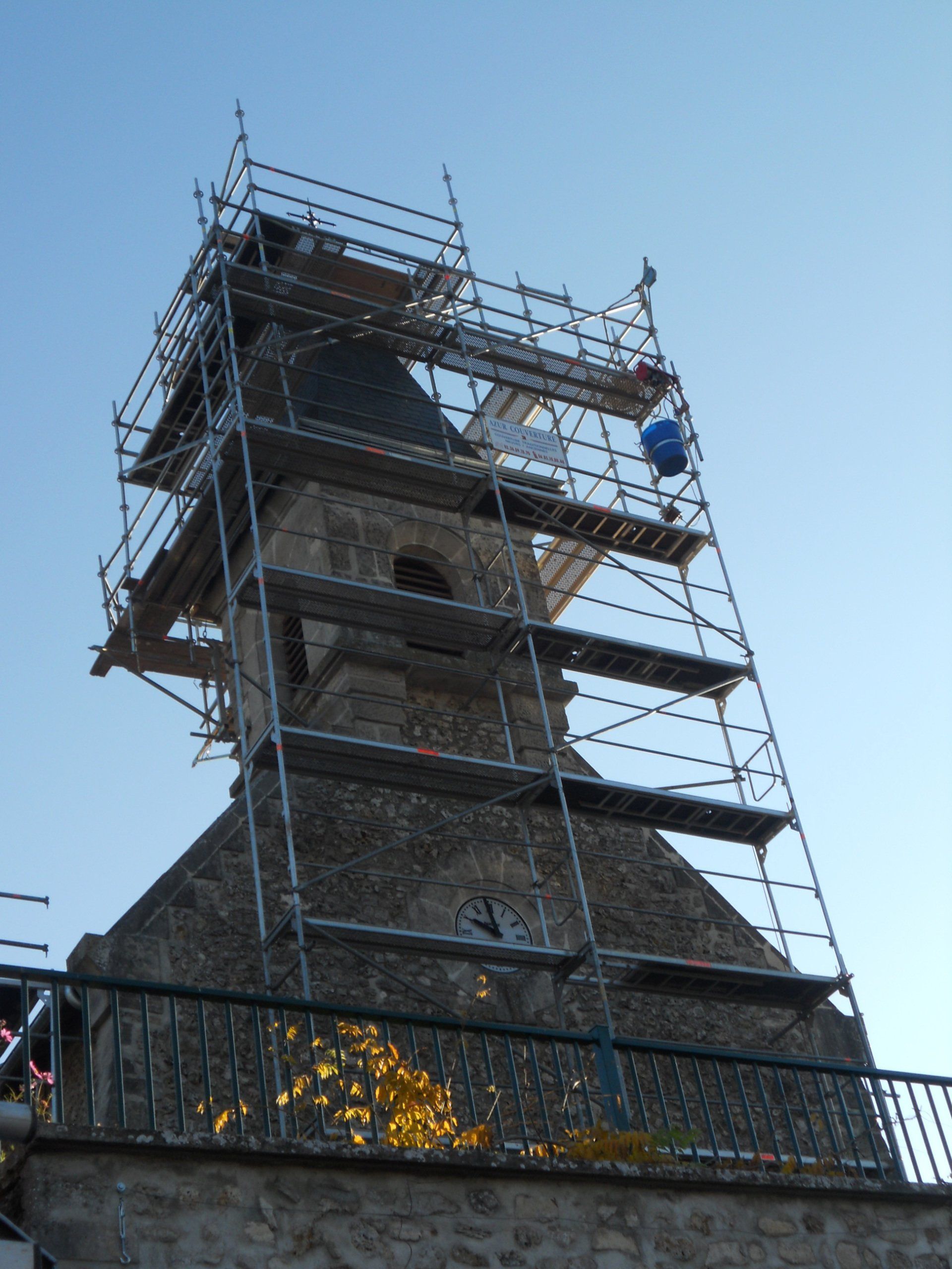 Échafaudage toiture ardoise