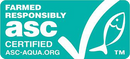 Ein Logo für verantwortungsvoll gezüchtete ASC-zertifizierte Aquakulturen asc-aqua.org