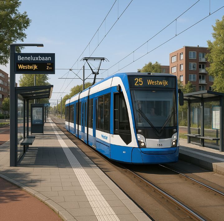 tramhalte lijn 25 met AI 