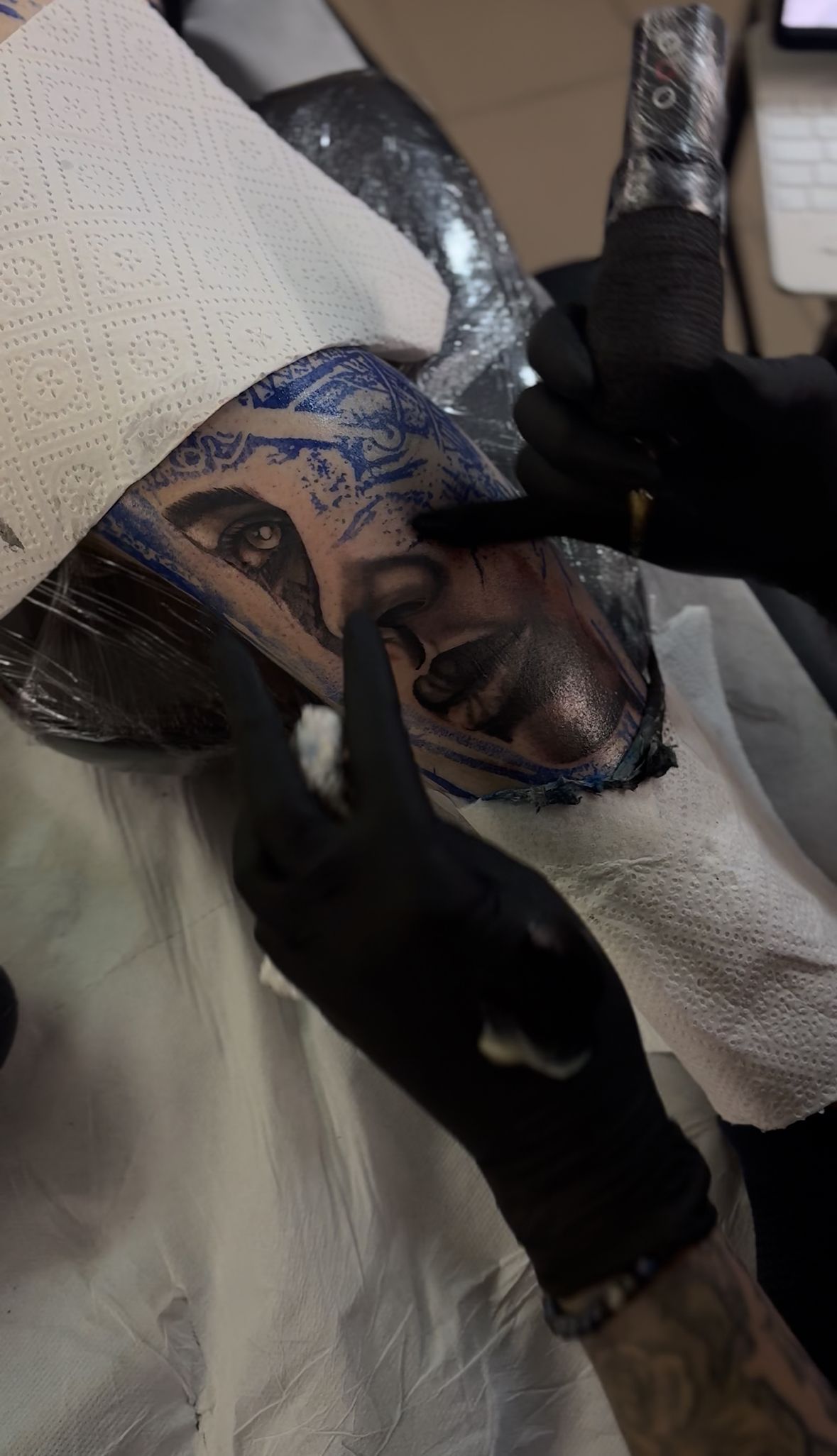 Tatouage en cours de création